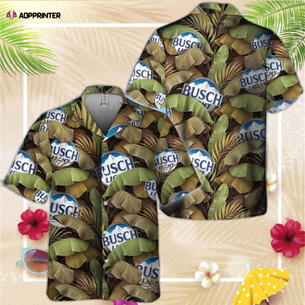 Busch Light Beer Hawaiian Shirt Banana Leaves Pattern Beach Gift For Friend