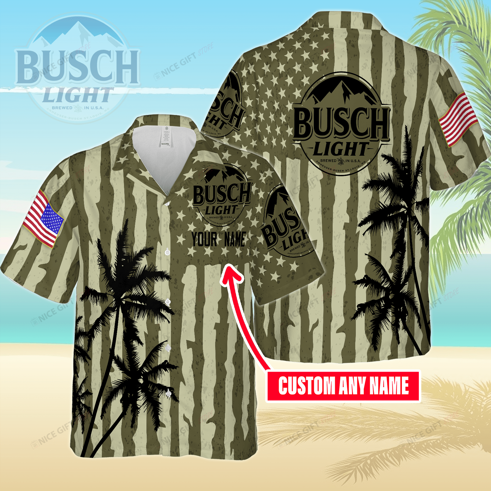 Busch Light Custom Name Hawaiian Shirt  For Men And Women