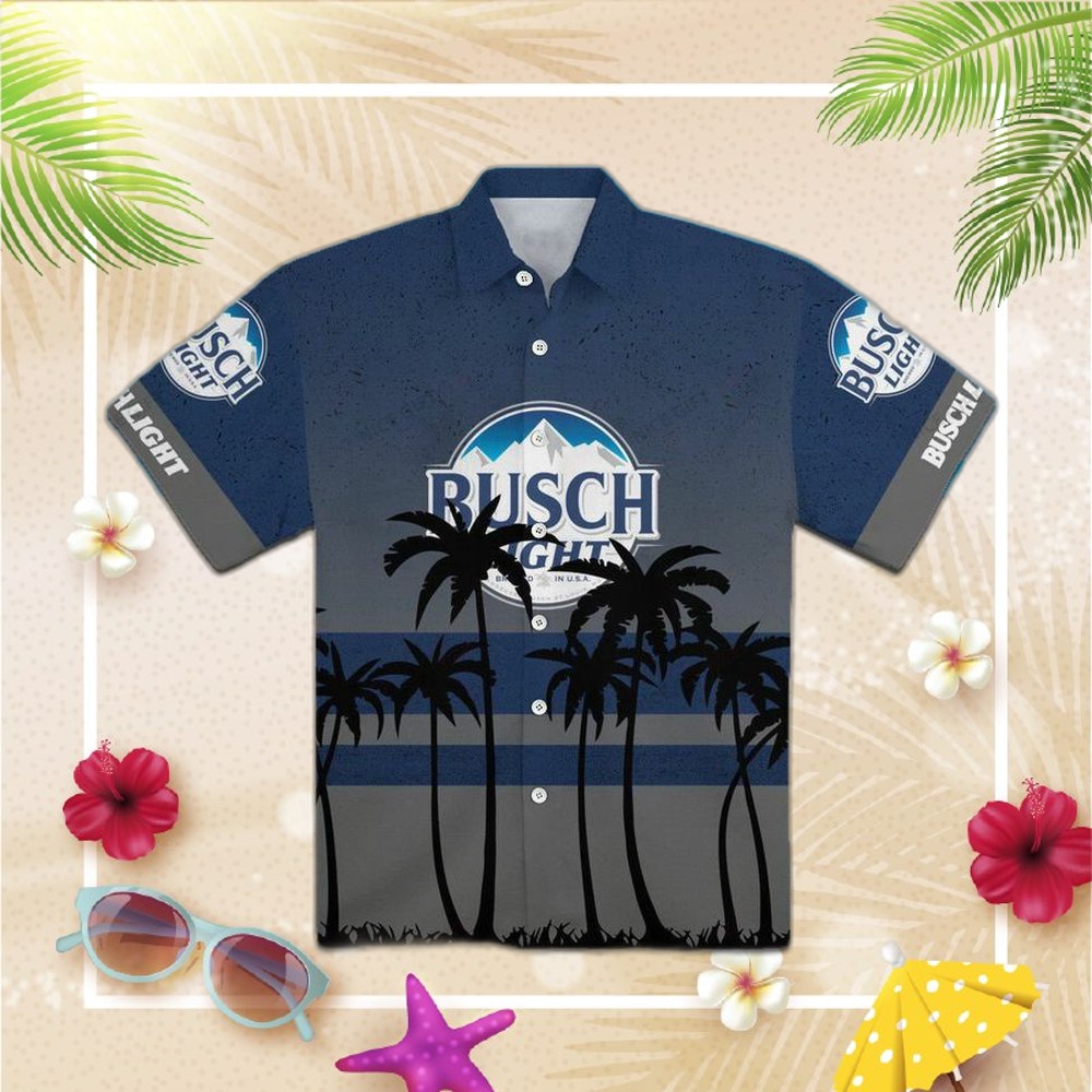 Busch Light Gradient Dark Blue Gray Hawaiian Shirt For Men Women