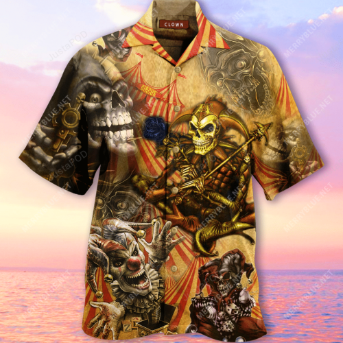 By Blood A King, In Heart A Clown Unisex Hawaiian Shirt, Gift For Men And Women