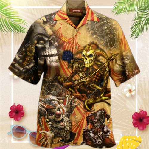 By Blood A King, In Heart A Clown Unisex Hawaiian Shirt, Gift For Men And Women