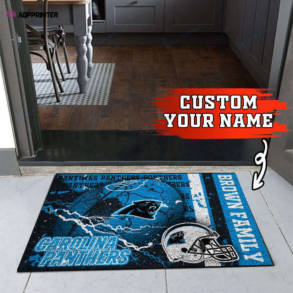 Carolina Panthers Personalized Doormat, Gift For Home Decor