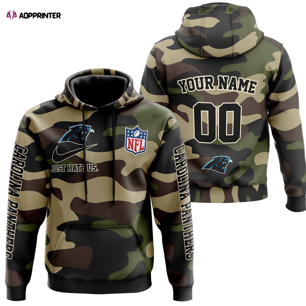 Carolina Panthers Personalized Hoodie-Zip Hoodie Camo Style, For Men And Women