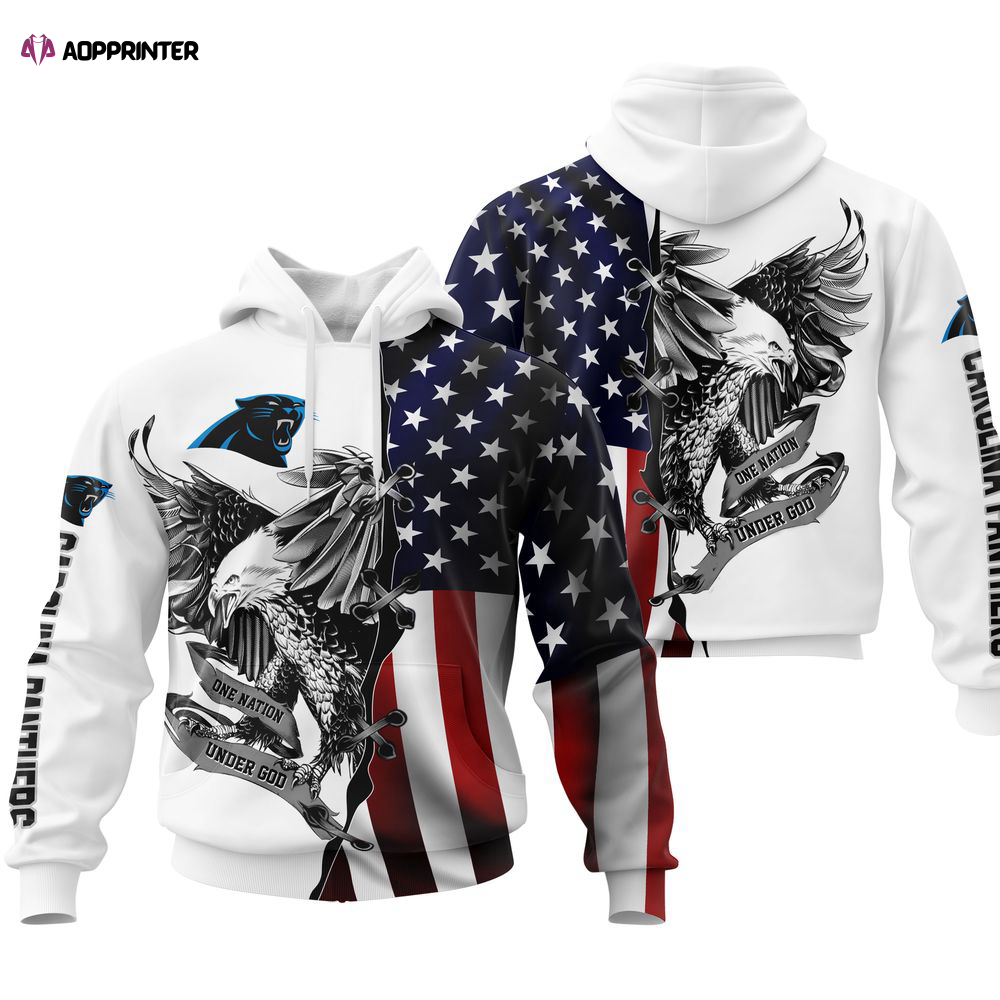 Carolina Panthers USA Flag Eagle Hoodie, For Men And Women