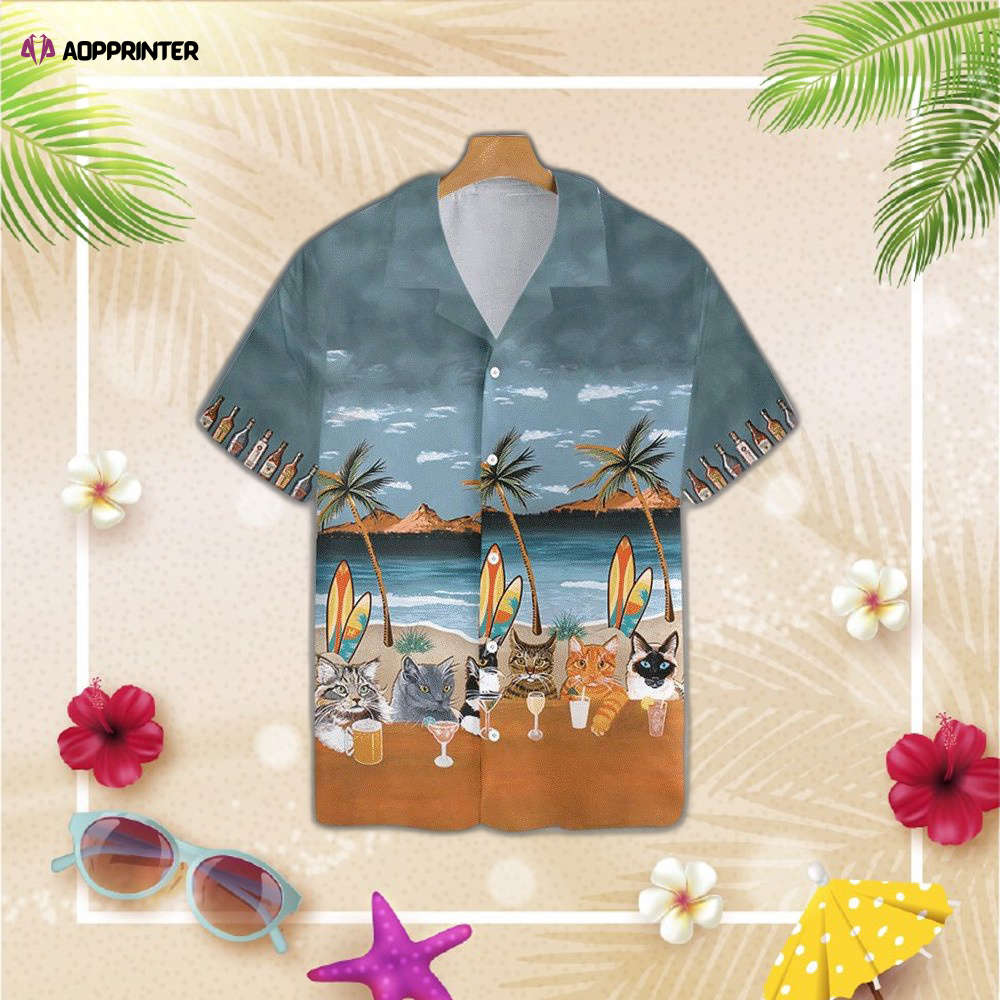 Cat Summer Drink Beer Alcohol Hawaiian Shirt For Men And Women