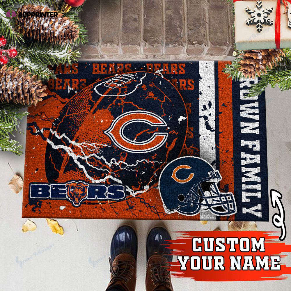 Chicago Bears Personalized Doormat, Gift For Home Decor