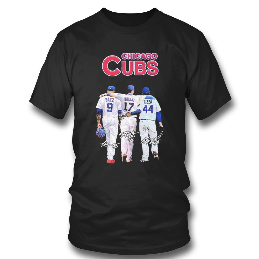 Chicago Cubs Javier Baez Kris Bryant And Anthony Rizzo Signatures T-shirt For Men Women