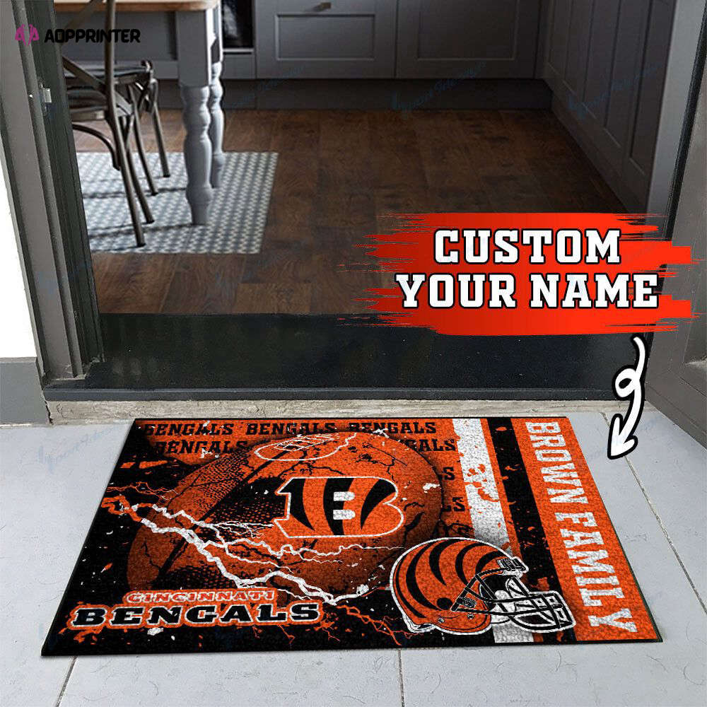 Cincinnati Bengals Personalized Doormat, Gift For Home Decor