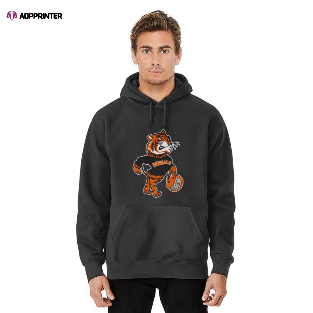 Cincinnati Bengals ))(( Retro Mascot Fan Design – Cincinnati Bengals – Hoodie, Gift For Men And Women