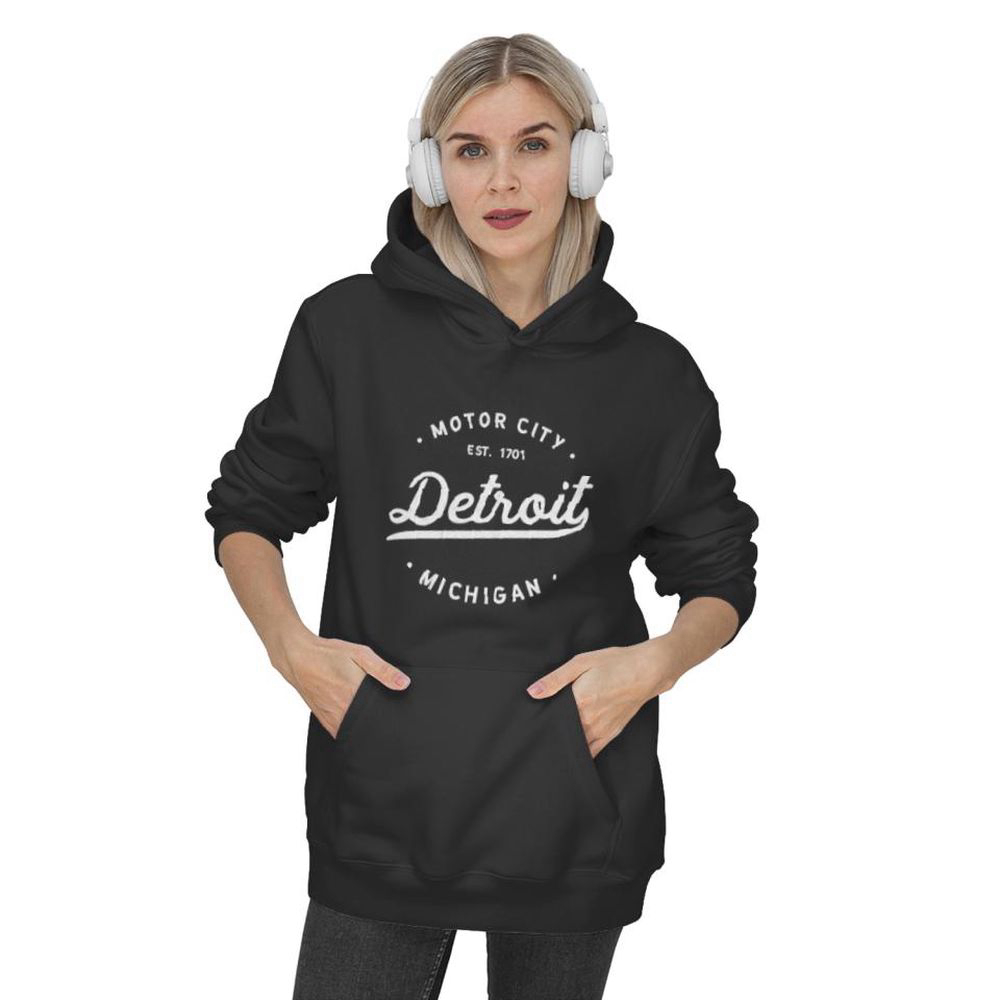 Classic Retro Vintage Detroit Michigan Motor City Hoodie, Gift For Men And Women