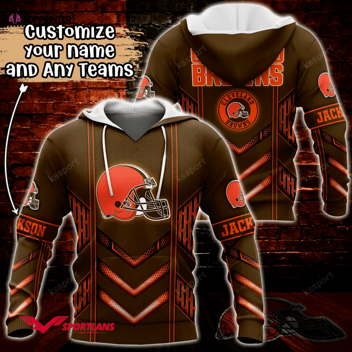 Cleveland Browns NFL Custom Name 3D Hoodie, Best Gift For Men And Women
