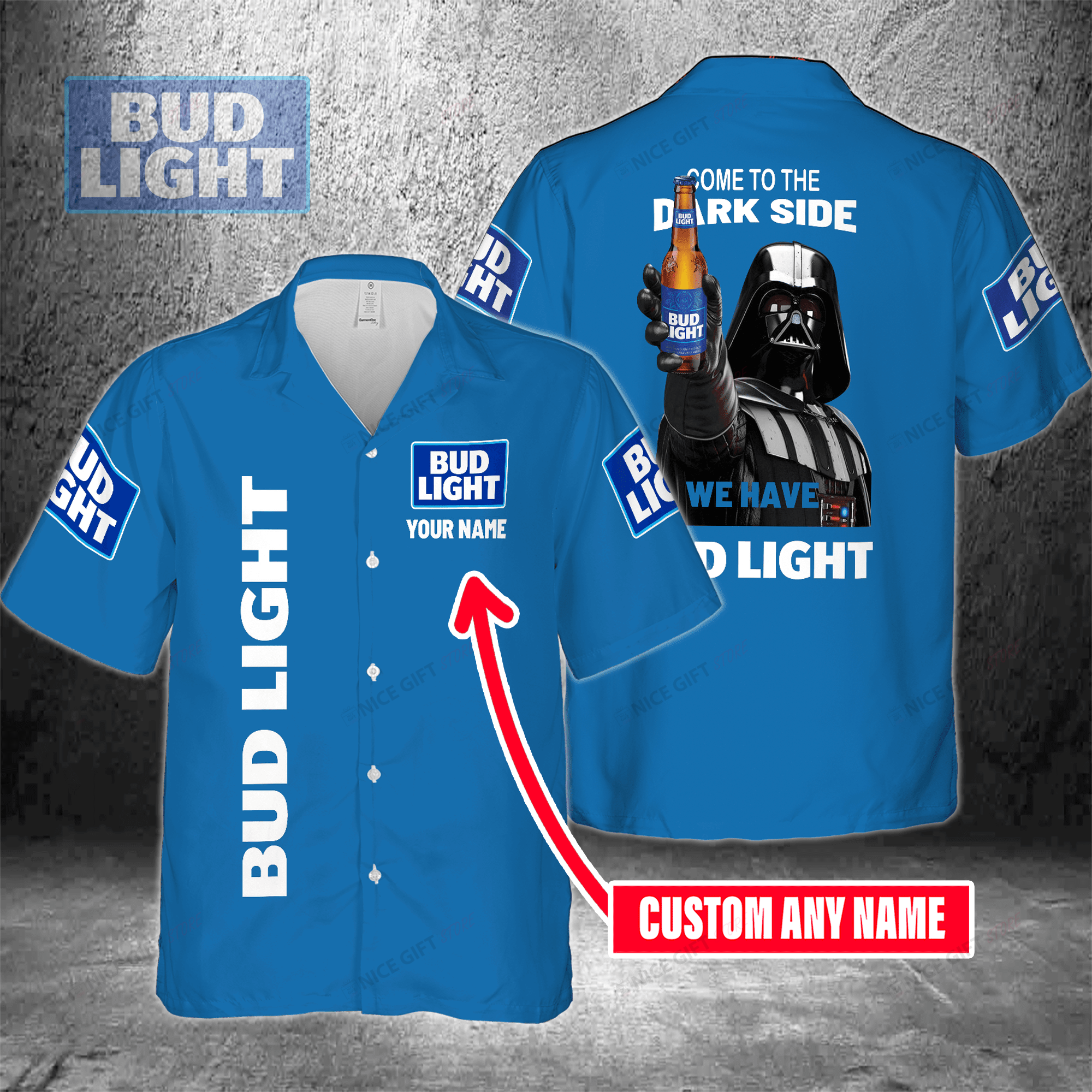 Come To The Dark Side We Have Bud Light Custom Name  Hawaiian Shirt For Men And Women