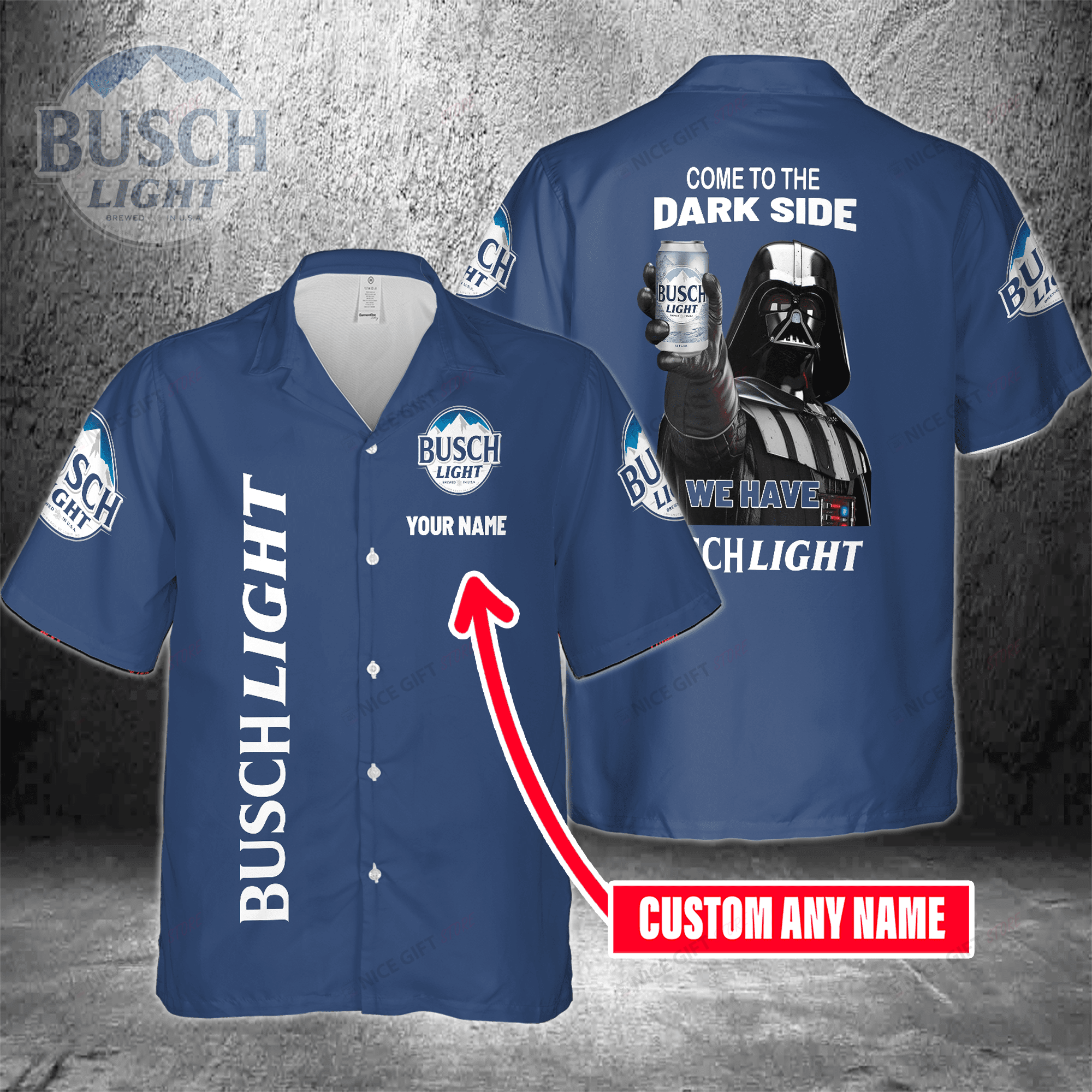 Come To The Dark Side We Have Busch Light Custom Name Hawaiian Shirt  For Men And Women