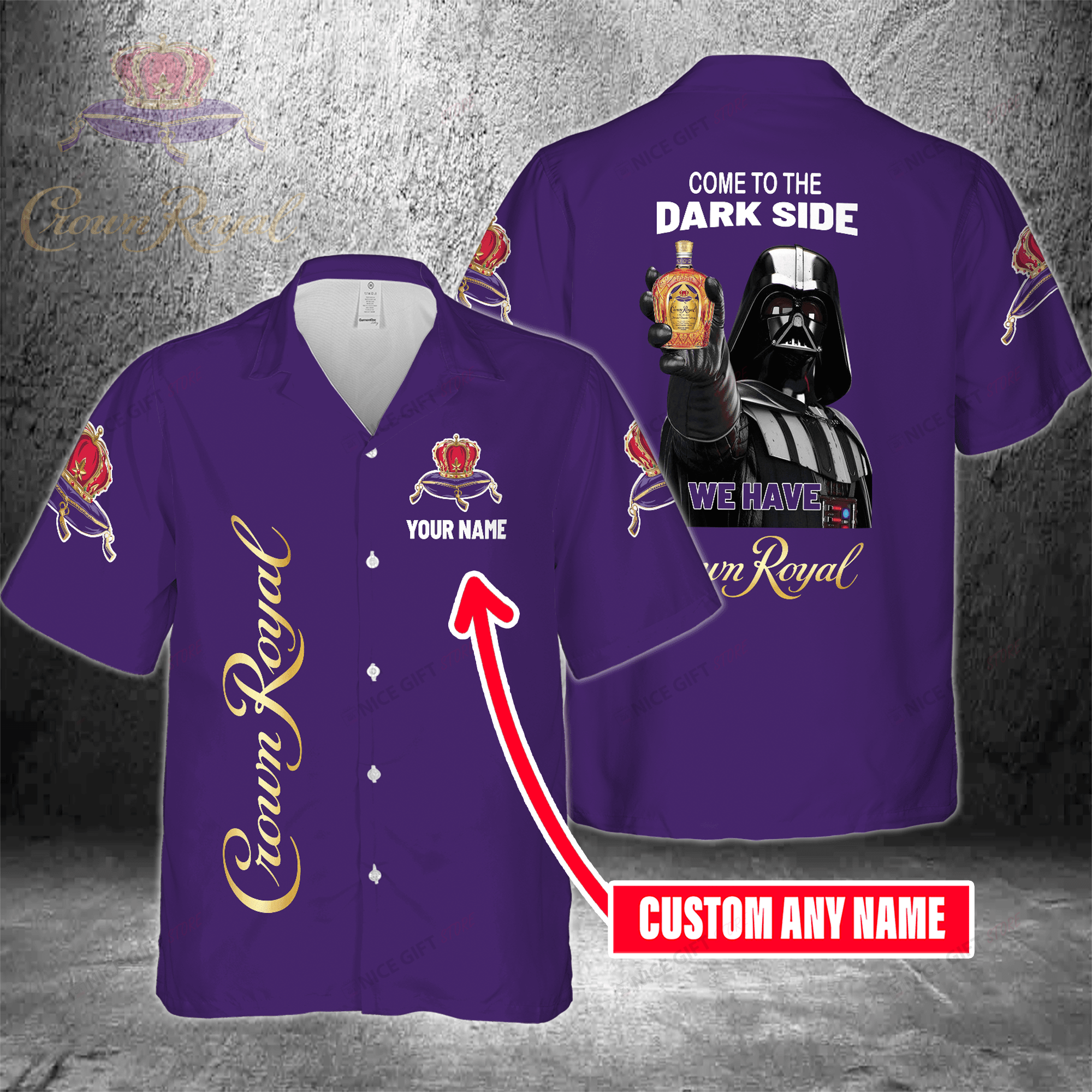 Come To The Dark Side We Have Crown Royal Custom Name Hawaiian Shirt For Men And Women