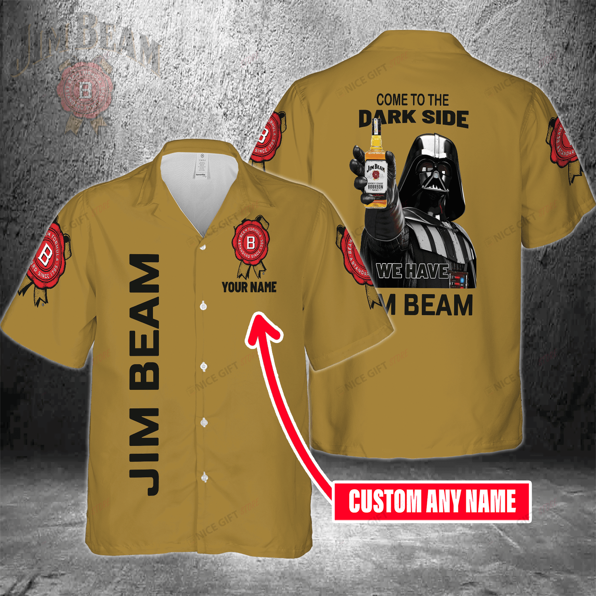 Come To The Dark Side We Have Jim Beam Custom Name Hawaiian Shirt For Men And Women