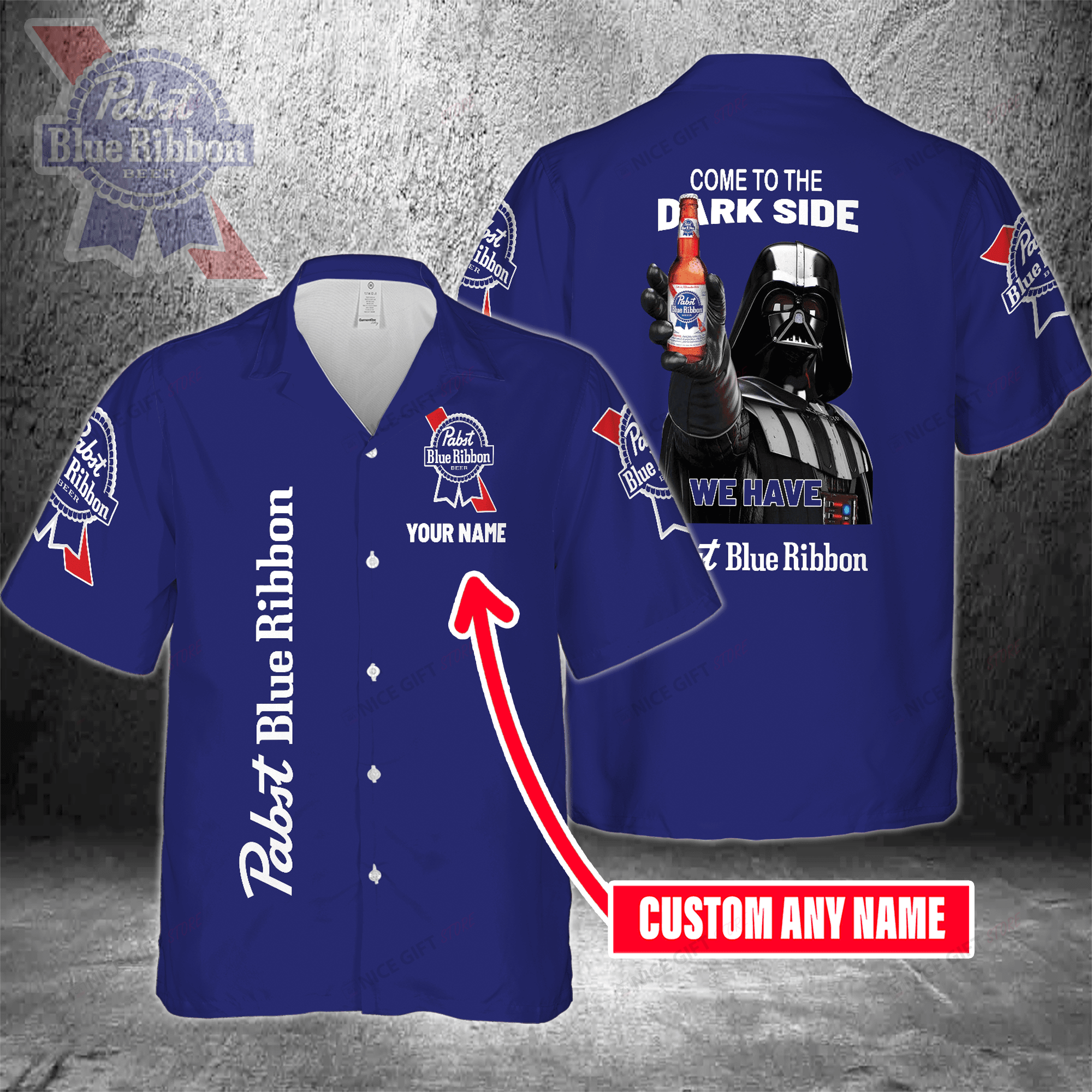 Come To The Dark Side We Have Pabst Blue Ribbon Custom Name Hawaiian Shirt For Men And Women