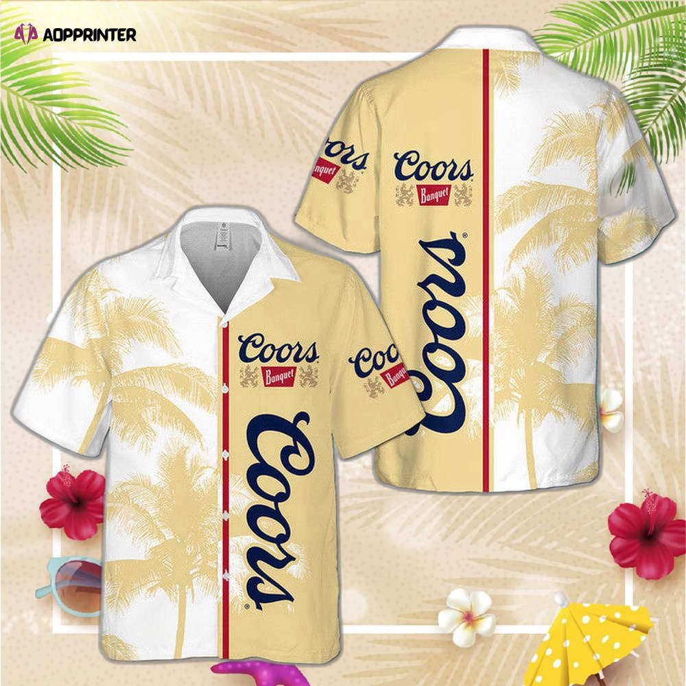 Coors Light Beer Palm Trees Pattern Hawaiian Shirt For Men Women