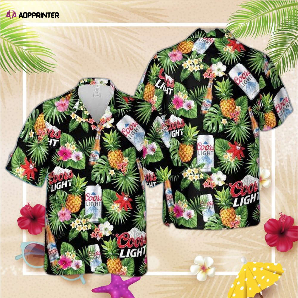 Coors Light Aloha Hawaii Style Summer Hawaiian Shirt For Men Women