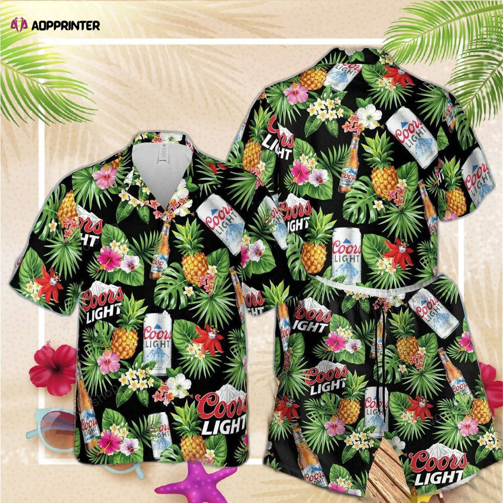 Coors Light Beer Tropical Leaf Hawaiian Shirt For Men Women And Beach Shorts