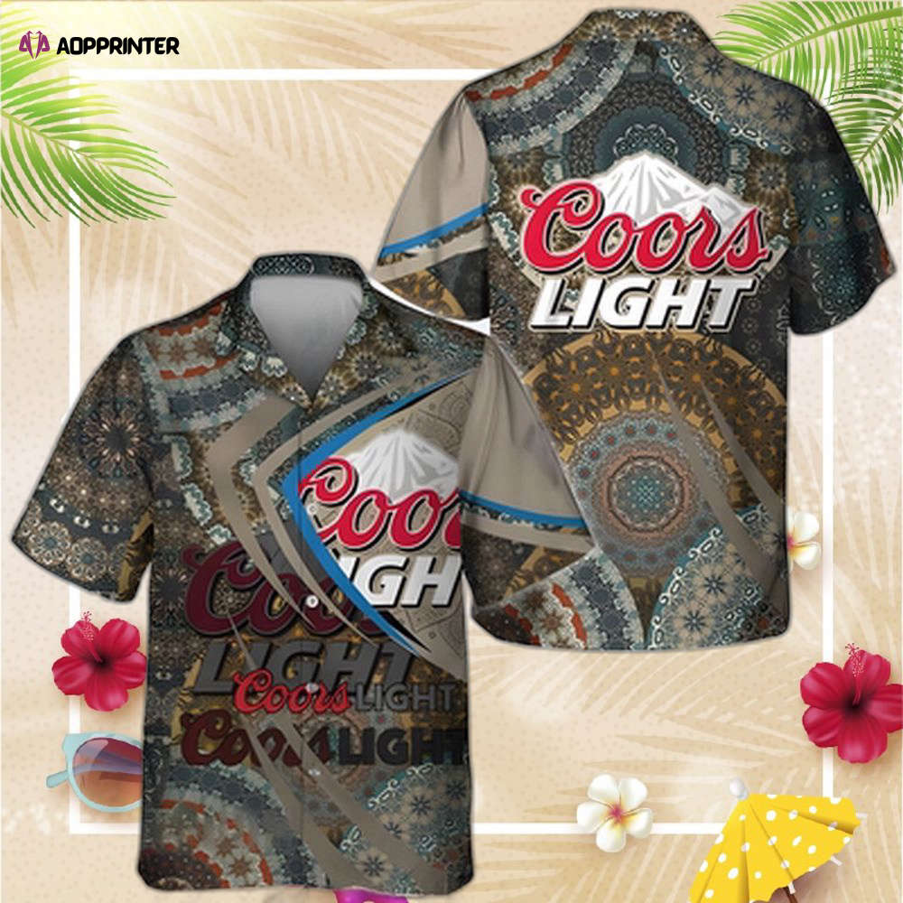 Coors Light Beer Hawaiian Shirt Mandala Pattern Summer Gift For Friend