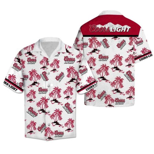 Coors Light Beer Palm Trees Pattern Hawaiian Shirt For Men Women