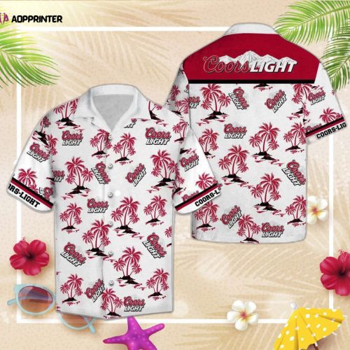 Coors Light Beer Palm Trees Pattern Hawaiian Shirt For Men Women