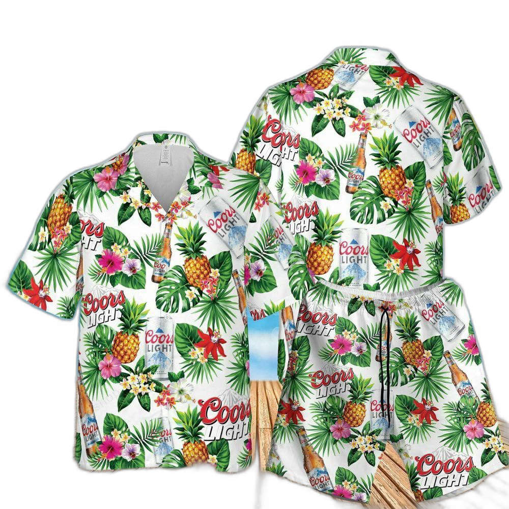 Coors Light Beer Tropical Flower Hawaiian Shirt For Men Women And Beach Shorts