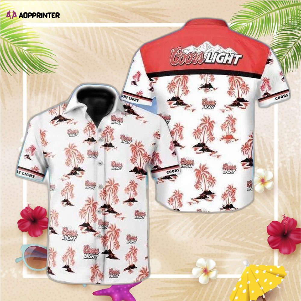 Coors Light Floral Hawaiian Aloha Shirt, Hwaiian For Gift