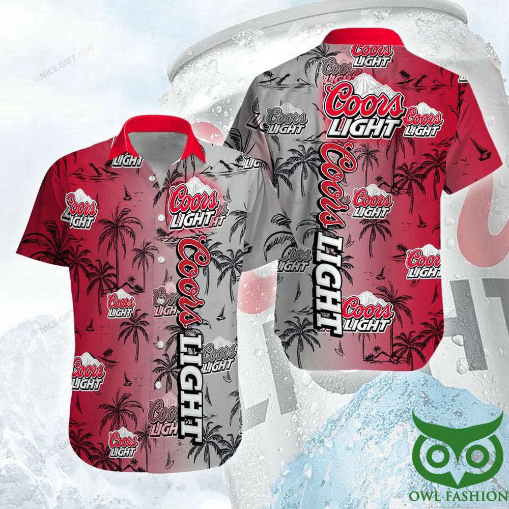 Coors Light Gradient Red And Gray Hawaiian Shirt For Men Women