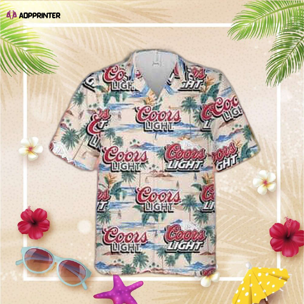 Coors Light Hawaiian Shirt Polynesian Blend Ocean Turtle Beach Lovers Gift