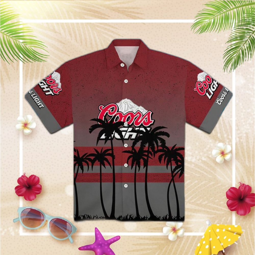 Coors Light Red And Dark Gray Hawaiian Shirt For Men Women