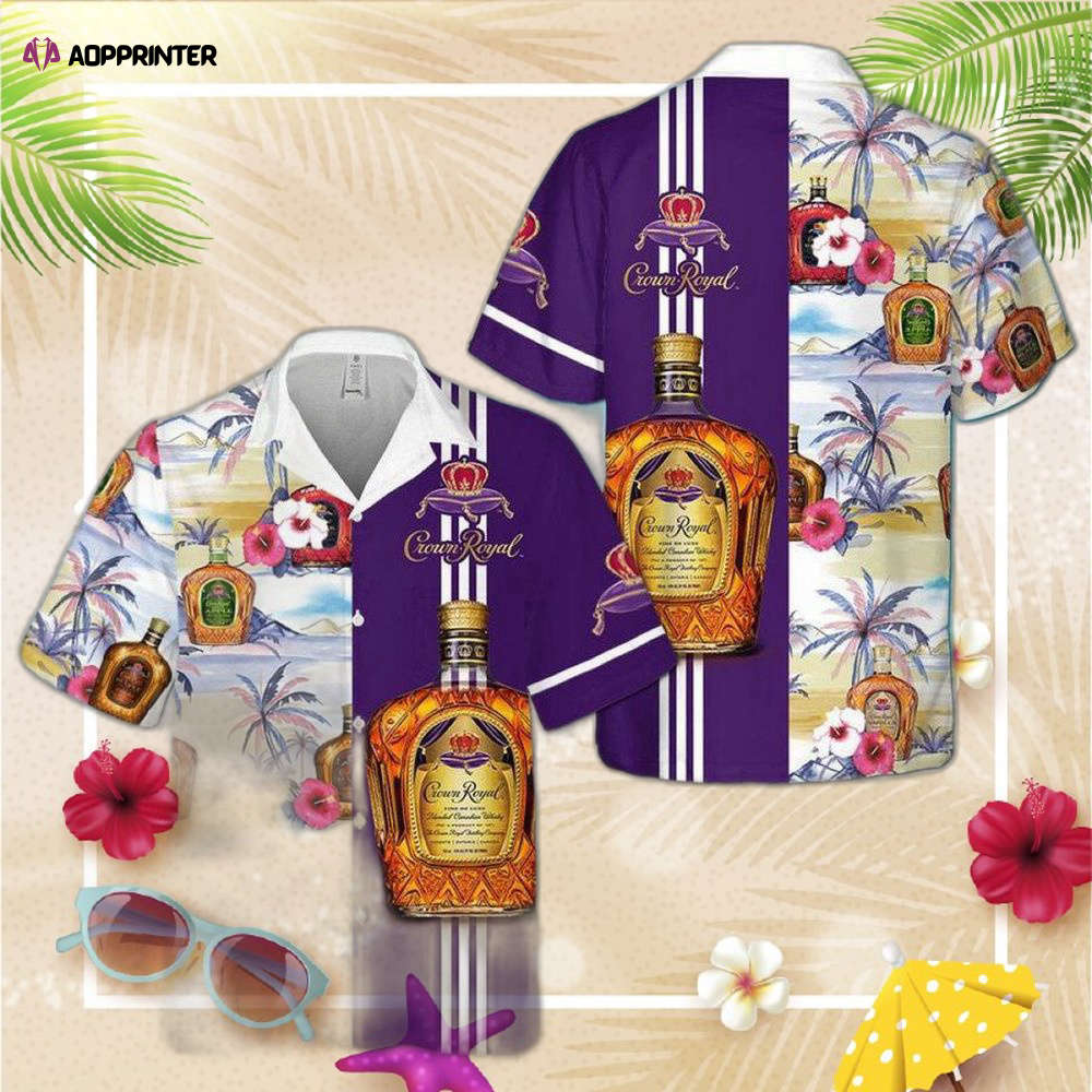 Crown Royal Beach Flower Purple Hawaiian Shirt For Men Women