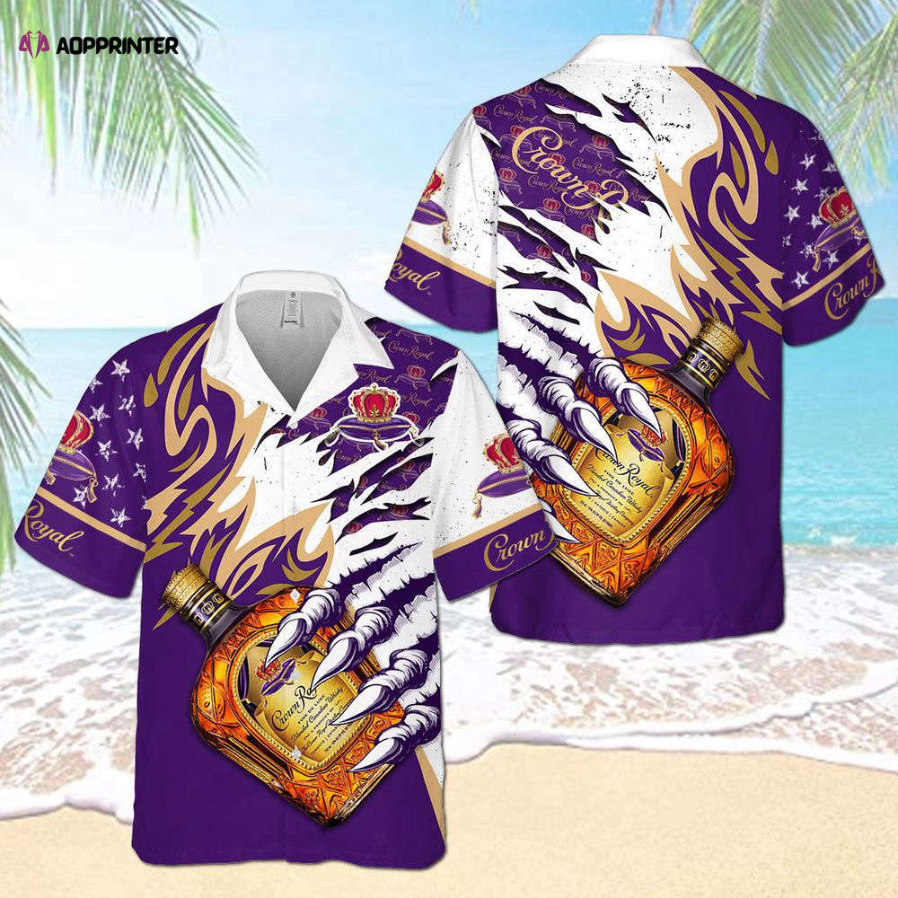 Crown Royal Claws Usa Flag Pattern Hawaiian Shirt for Men Women Holiday Gift