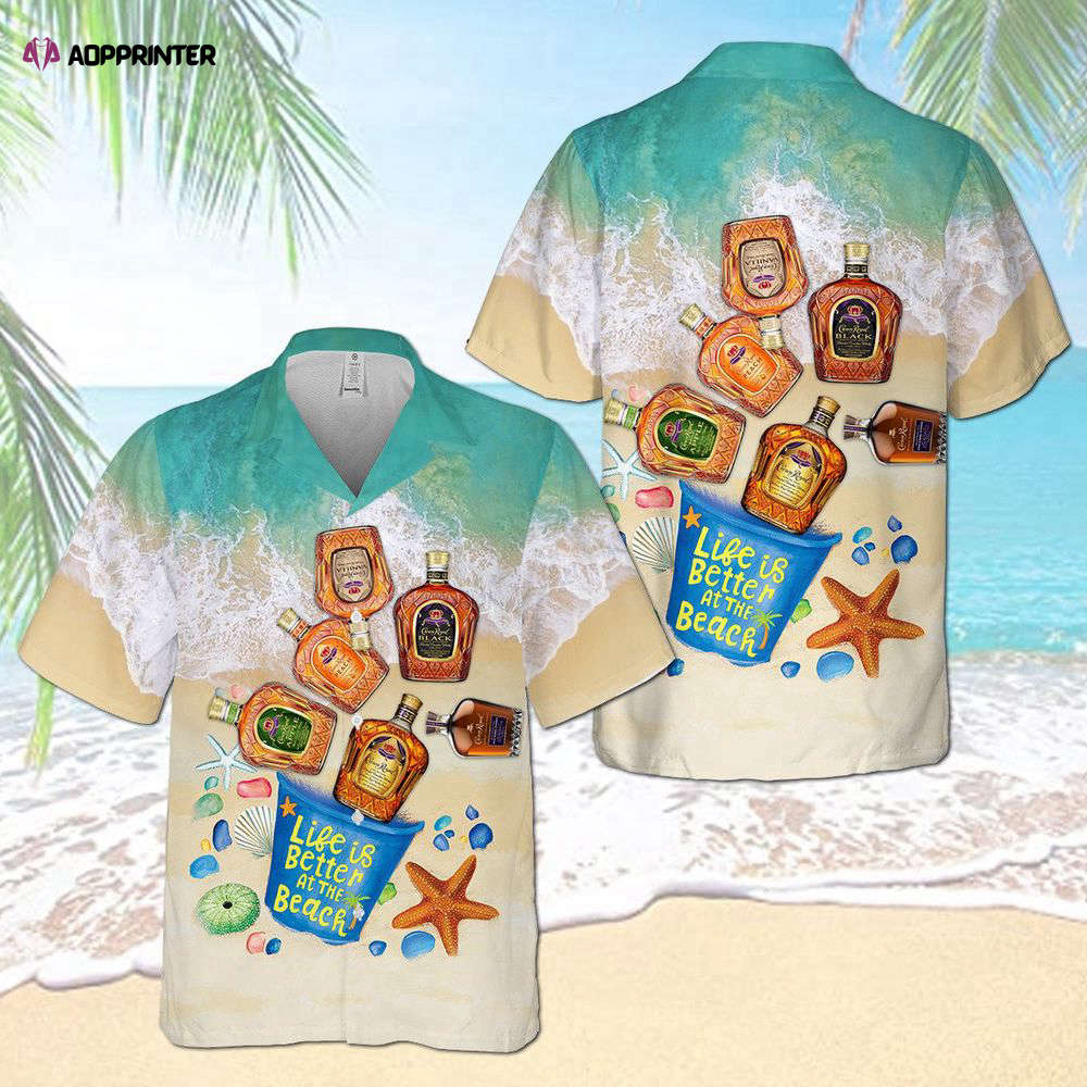 Crown Royal On The Sand Palm Tree Hawaiian Shirt Gift for Men Women Holiday Gift