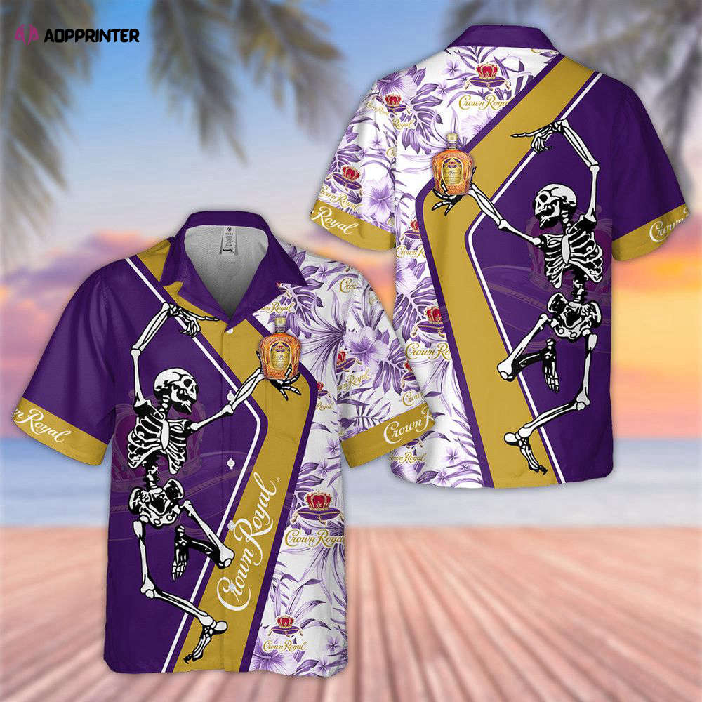 Crown Royal Happy Skeleton Hawaiian Shirt Gift for Men Women Holiday Gift