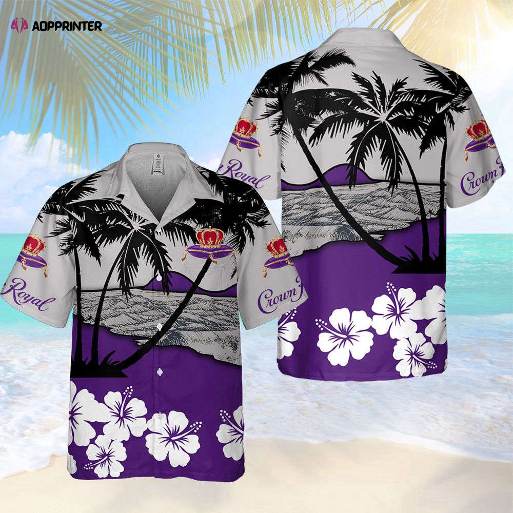 Crown Royal Hibicus Palm Tree Hawaiian Shirt Gift for Men Women Holiday Gift