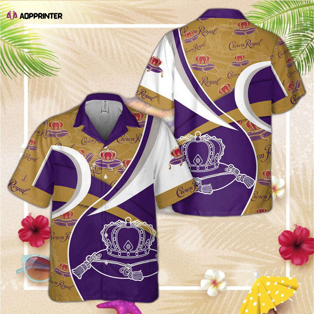 Crown Royal Jaws Shark Hawaiian Graphic Print Tropical Style AOP Hawaiian Shirt For Men Women