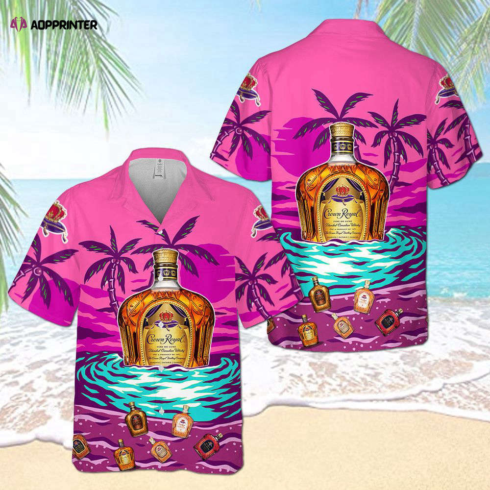 Crown Royal On The Sand Palm Tree Hawaiian Shirt Gift for Men Women Holiday Gift