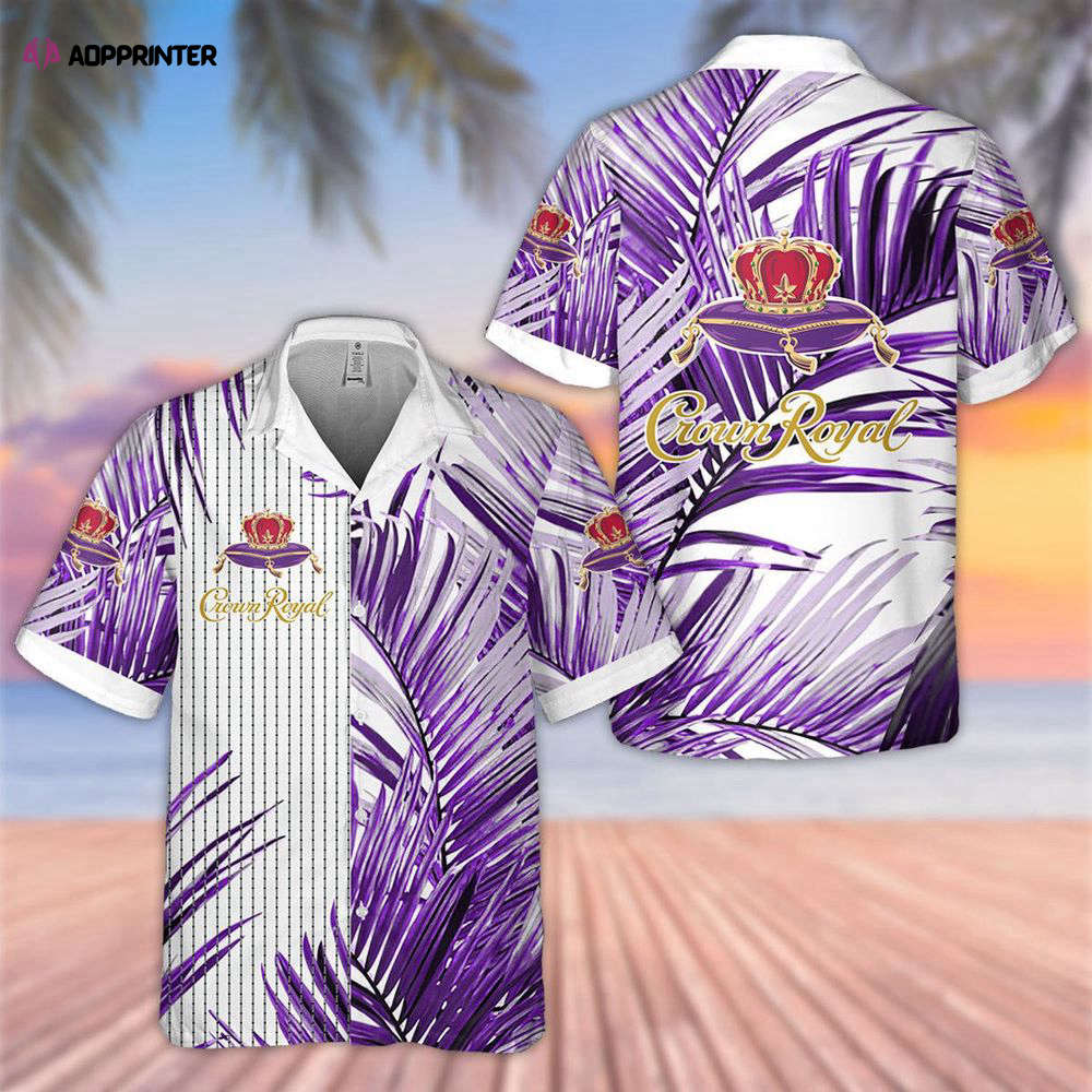 Crown Royal Purple Palm Leaves Hawaiian Shirt Gift for Men Women Holiday Gift