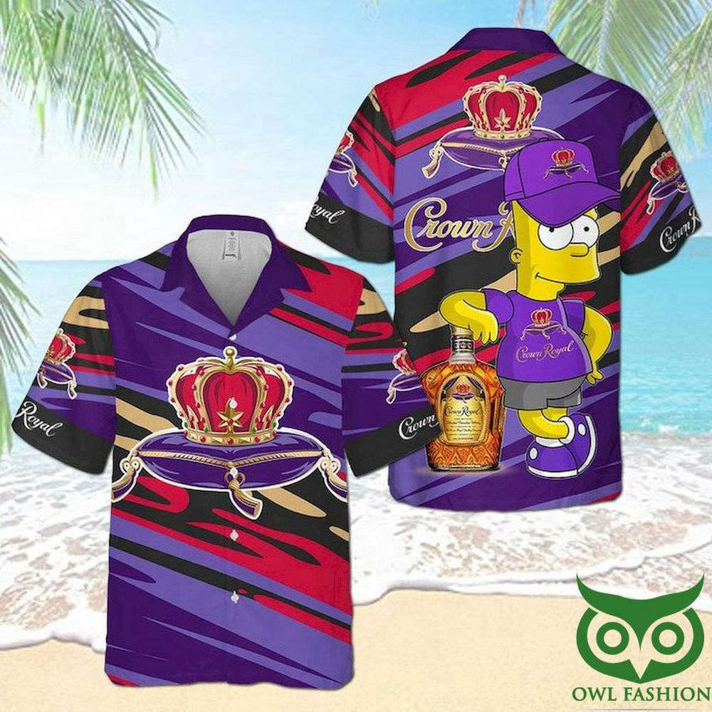 Crown Royal The Simpson Purple Red Beige Hawaiian Shirt For Men Women