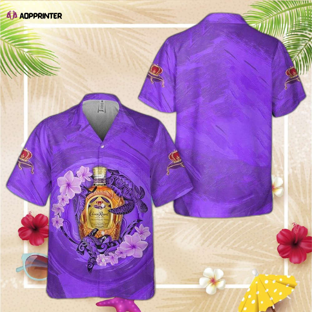 Crown Royal Turtles Purple Flower Hawaiian Shirt For Men Women