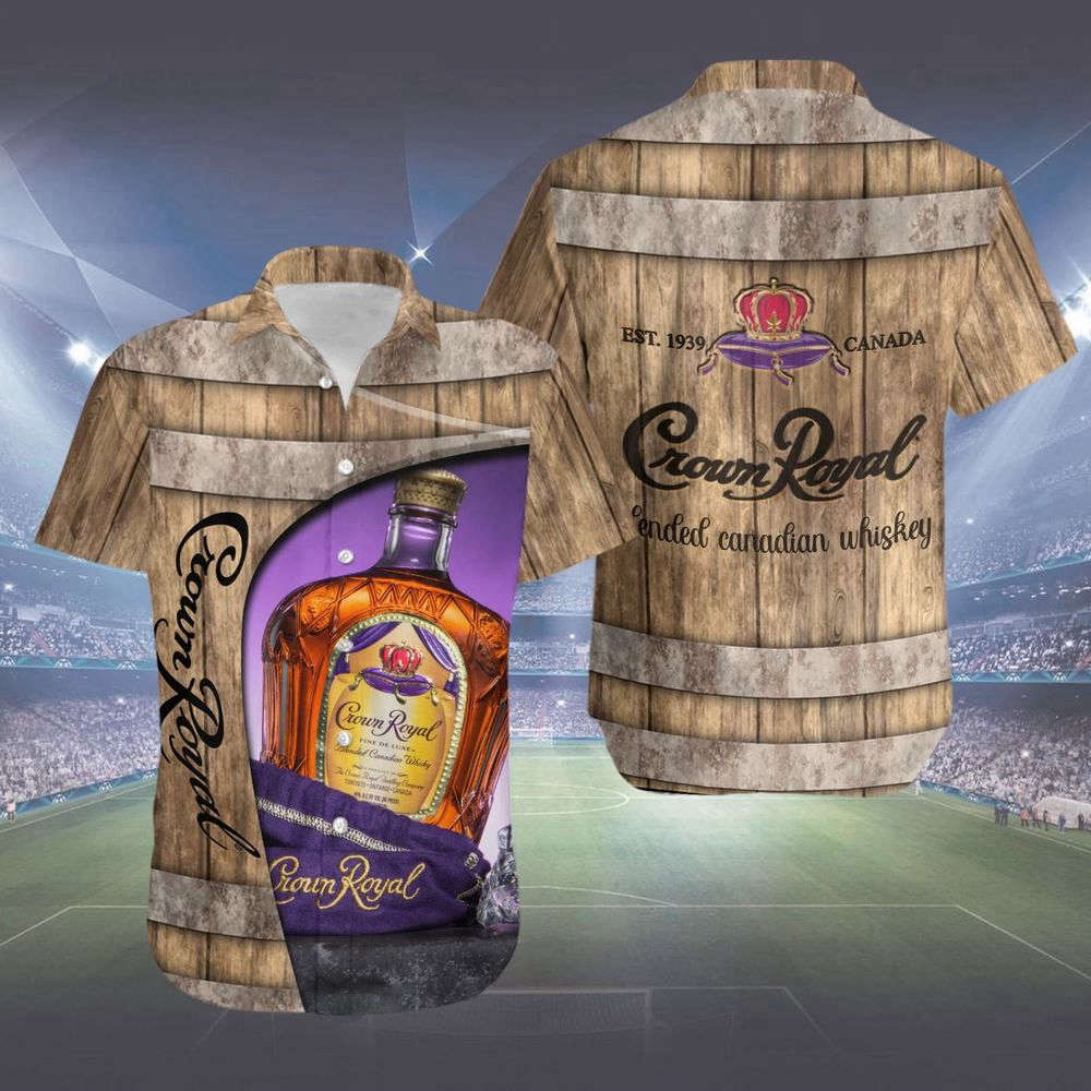 Crown Royal Whiskey Barrel Hawaiian Shirt For Men Women