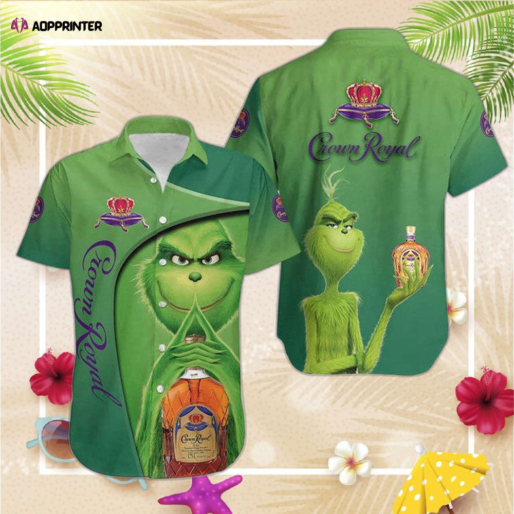 Crown Royal Whiskey Grinch Hawaiian Shirt For Men And Women