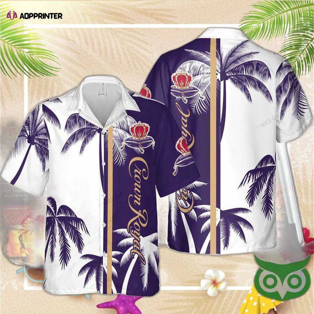 Crown Royal White And Dark Purple Coconut Hawaiian Shirt For Men Women