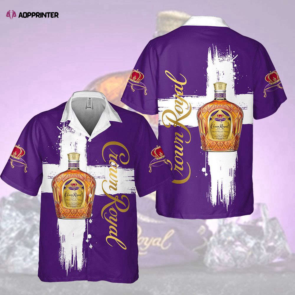 Crown Royal White Cross Hawaiian Shirt for Men Women Holiday Gift