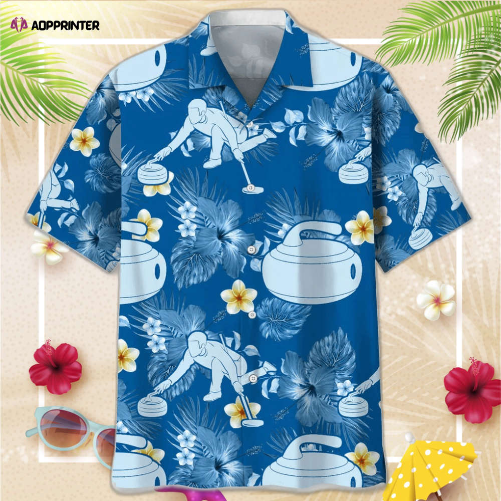 Curling Blue Nature Hawaiian Shirt, Gift For Men Women