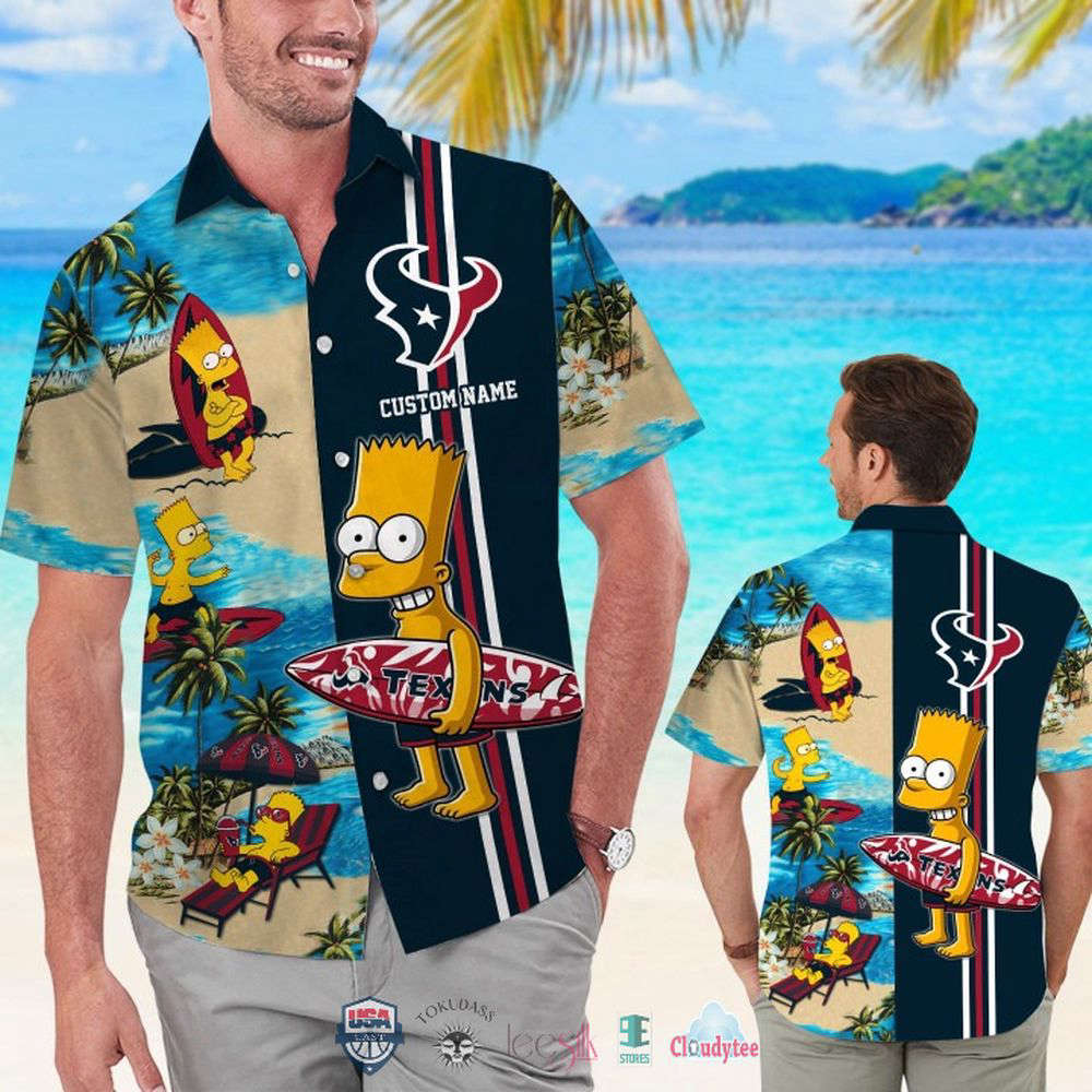 Custom Name Buffalo Bills Bart Simpson Hawaiian Shirt For Men Women