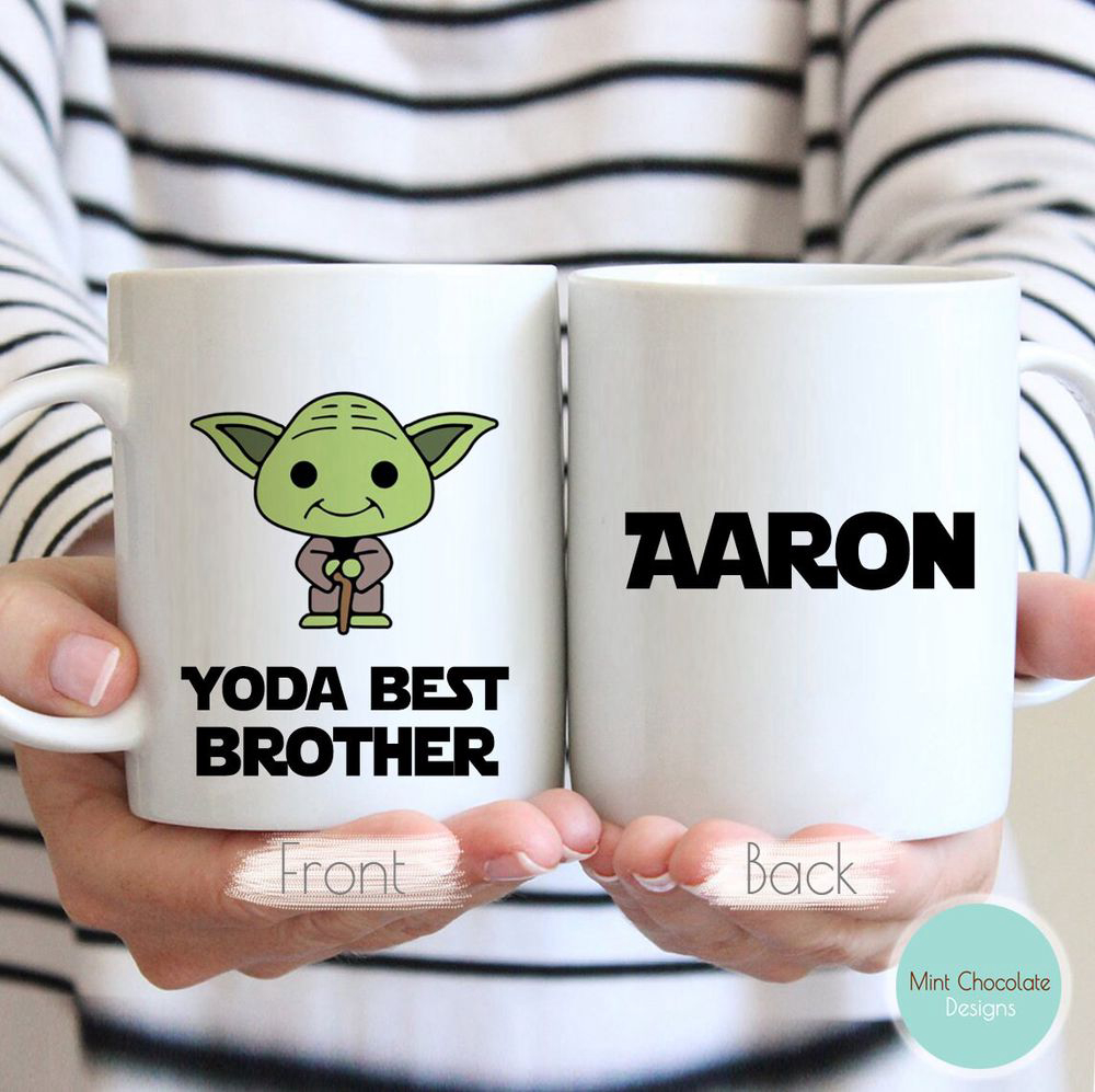 Custom Yoda Mug, Yoda Best Brother Mug Name Yoda Mug, Valentine’s Day Gift