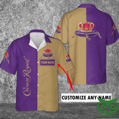 Customized Crown Royal Purple And Beige Hawaiian Shirt For Men Women