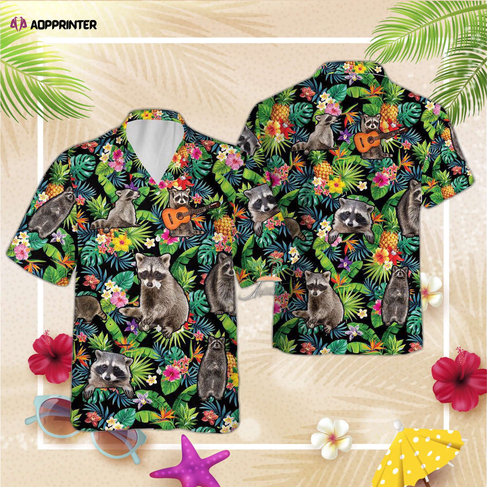 Cute Raccoon Jungle Hawaiian Shirt, Gift For Men And Women